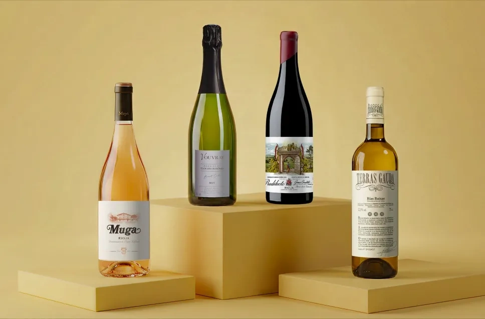 Des bouteilles de vin pour le printemps