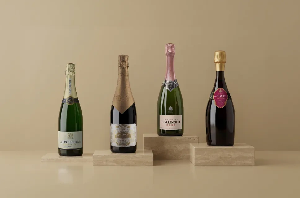 Bouteilles de vin effervescent