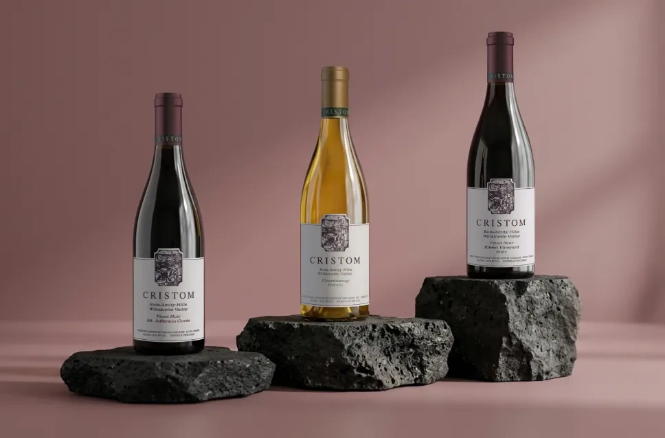 Bouteilles de vin du domaine Cristom Vineyards