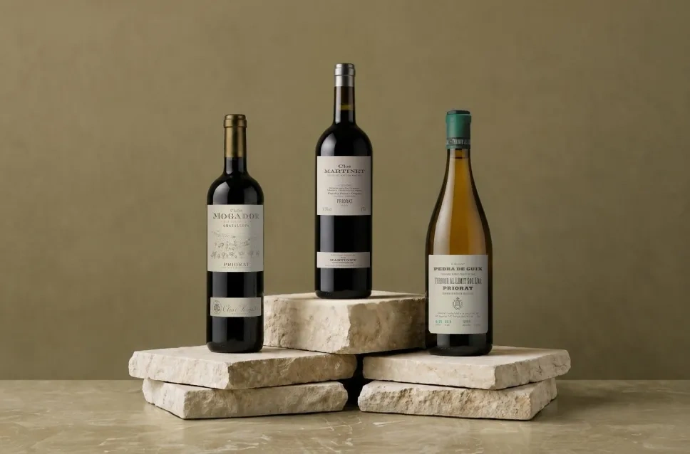 Bouteilles de vin de la région du Priorat