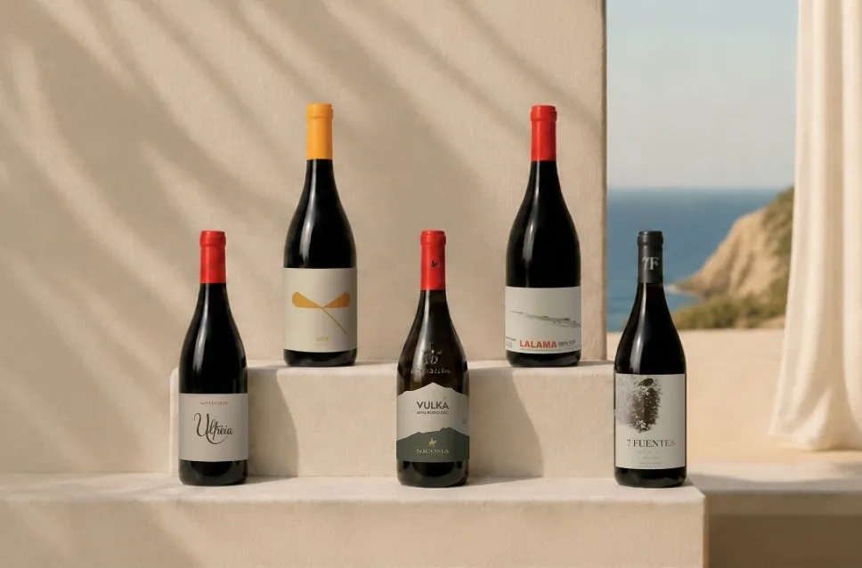 Bouteilles de vin rouge pour l'été