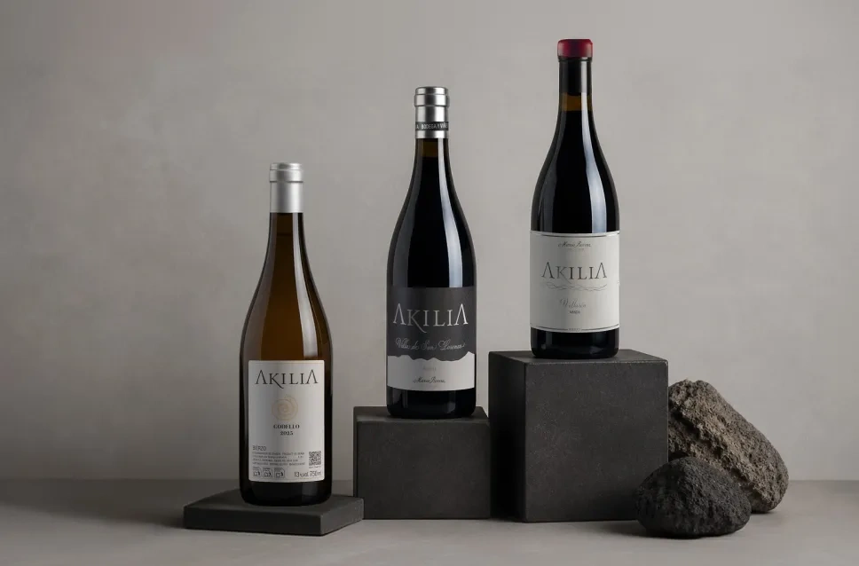 Bouteilles de vin du domaine Akilia