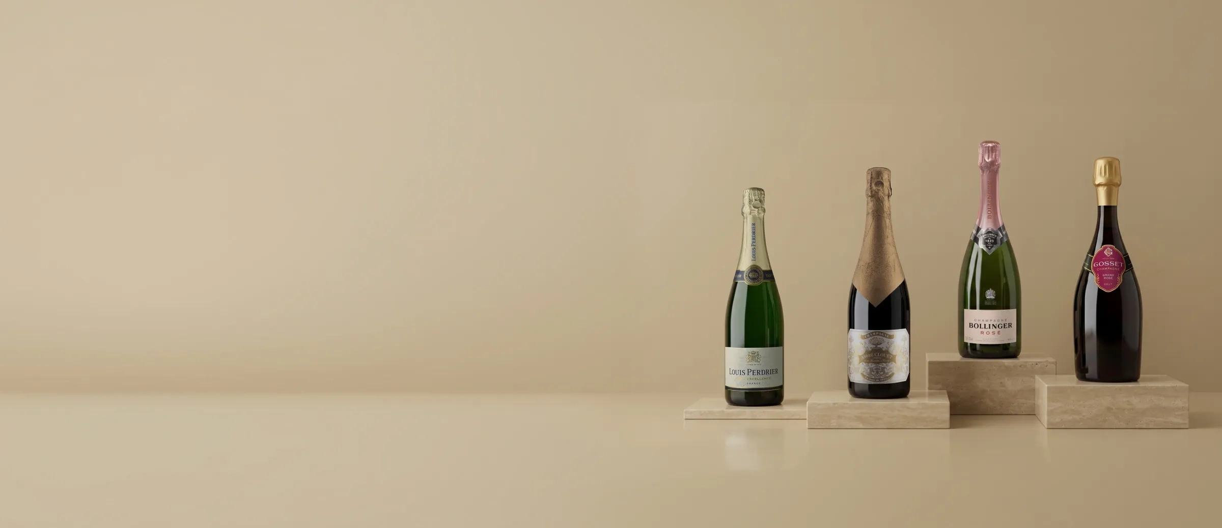 Bouteilles de vin effervescent