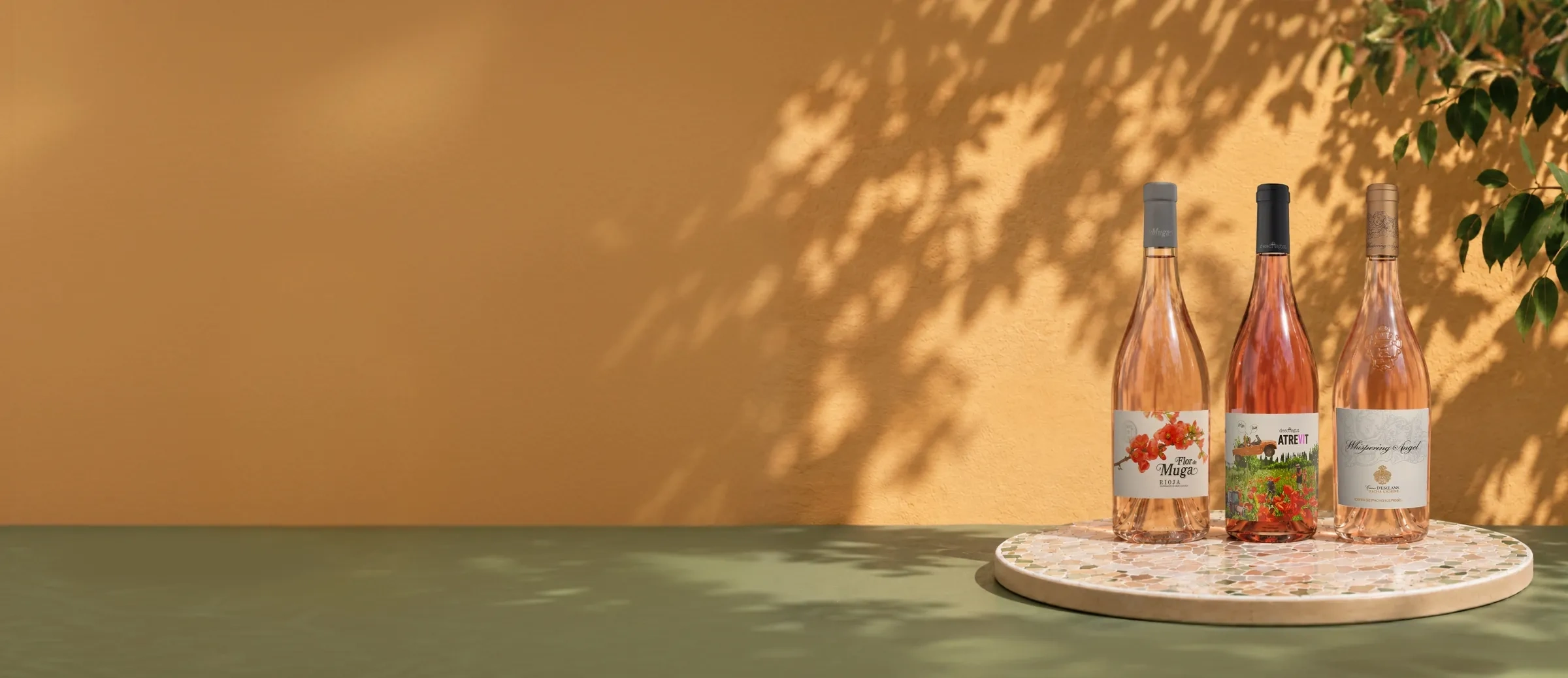 Bouteilles de vin rosé pour le printemps