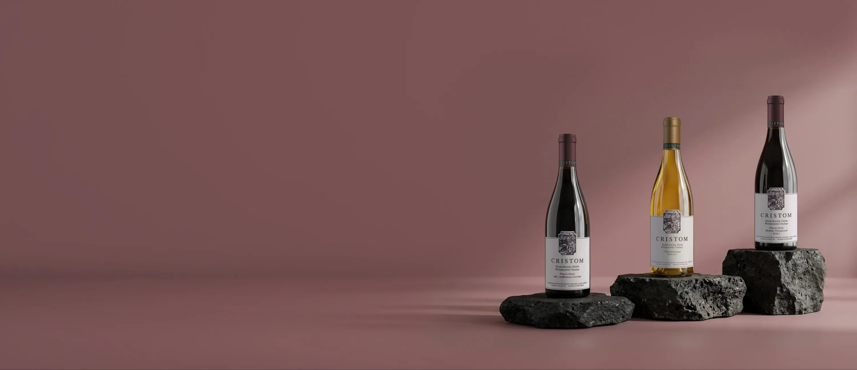 Bouteilles de vin du domaine Cristom Vineyards
