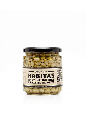 Habitas baby extrafinas en aceite de oliva Petra Mora (345 g)
