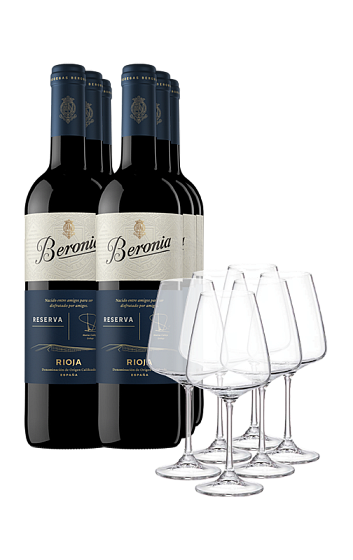 Produit: Beronia Reserva 2020 (x6) avec verres (x6)
