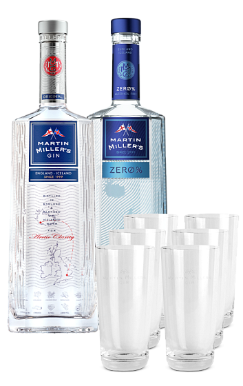 Produit: Martin Miller''s Gin y Martin Miller''s Zero % avec verres (x6)