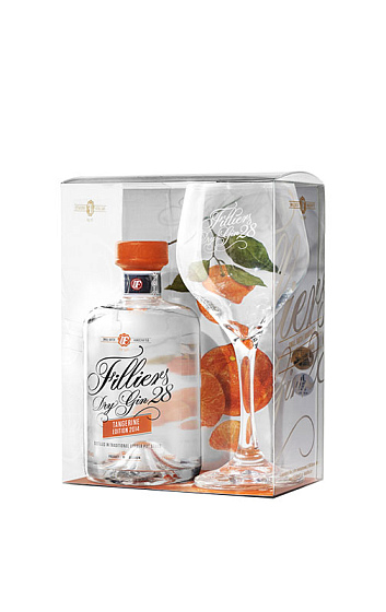 Estuche Filliers Dry Gin 28 Tangerine con copa de balón