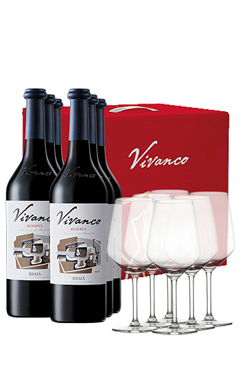 Pack Vivanco Reserva 2012 (6 bot. + 6 copas)