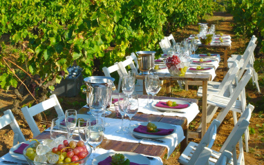 La mesa lista para una buena degustación