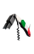 Sacacorchos dos Tiempos con Espiral de Teflón con Bandera de Italia