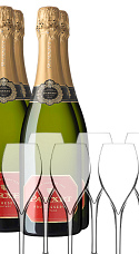 Produit: Parxet Brut Reserva 2021 (x4) avec des verres à cava (x6)